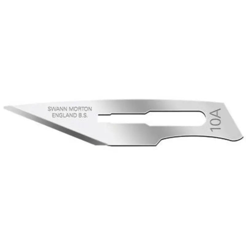 Swann Morton No.10A Carbon Steel Non-Sterile Surgical Scalpel Blade for No.3 Handles