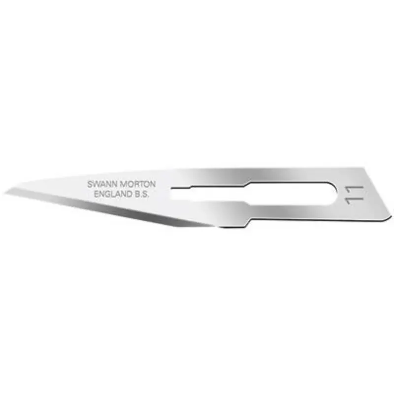 Swann Morton No.11 Carbon Steel Non-Sterile Surgical Scalpel Blade for No.3 Handles