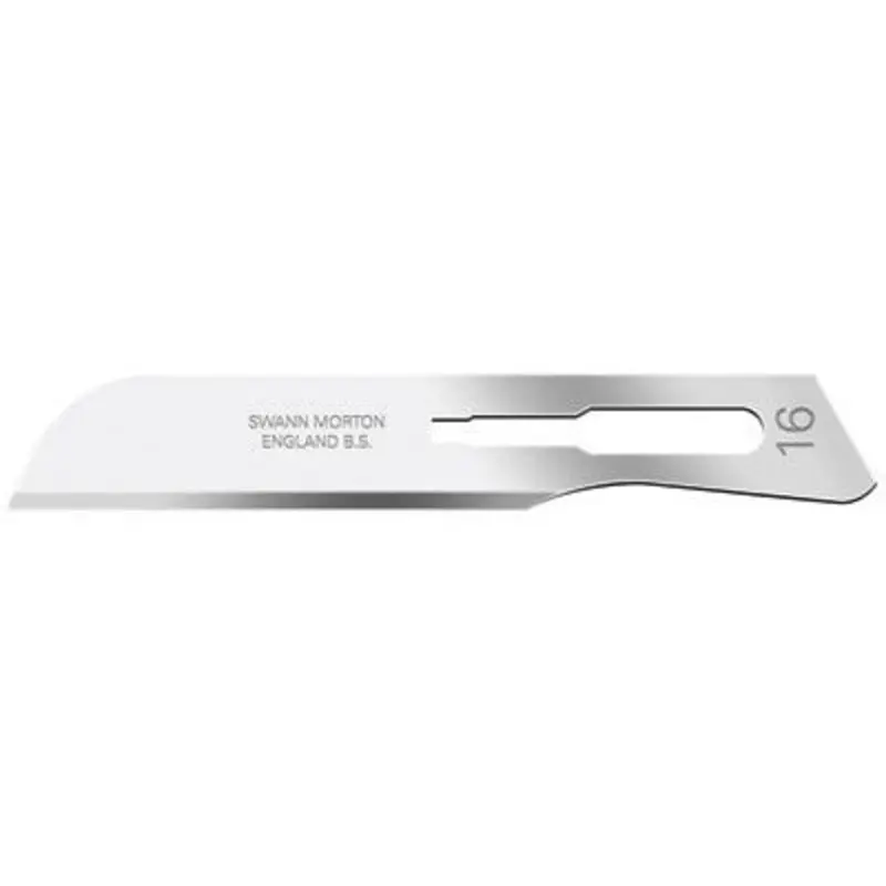 Swann Morton No.16 Carbon Steel Non-Sterile Surgical Scalpel Blade for No.3 Handles