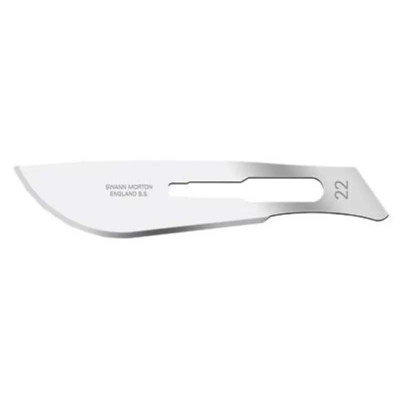 Swann Morton No.22 Carbon Steel Non-Sterile Surgical Scalpel Blade for No.4 Handles