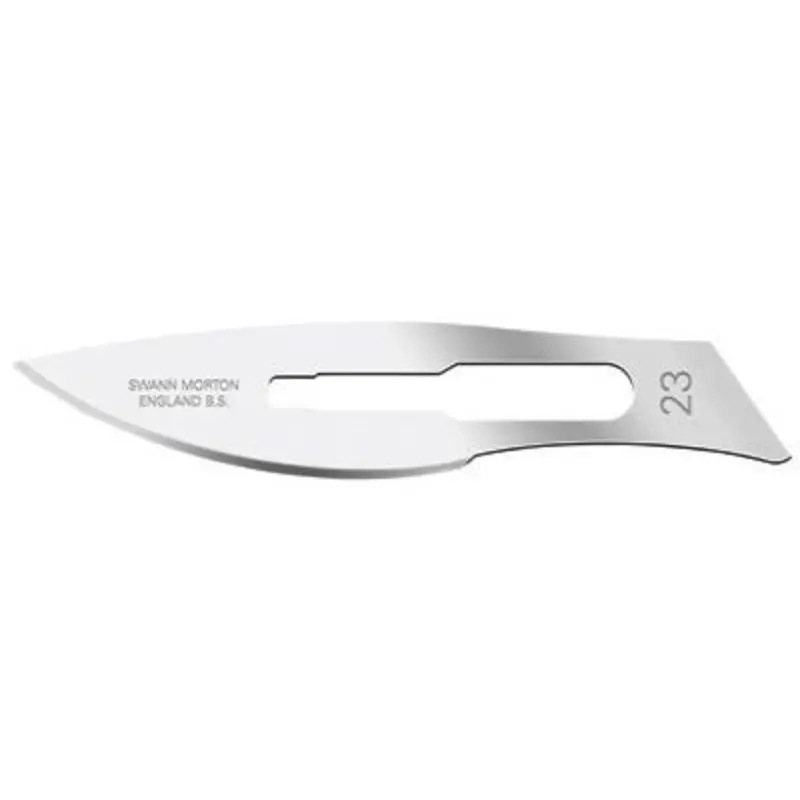 Swann Morton No.23 Carbon Steel Non-Sterile Surgical Scalpel Blade for No.4 Handles