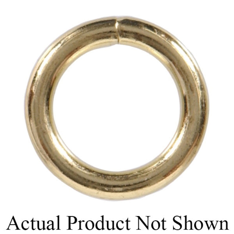 HARDWARE ESSENTIALS 321714 Welded Ring, 0.225 x 1-1/2 in Trade, 100 lb Load, Steel, Nickel-Plated