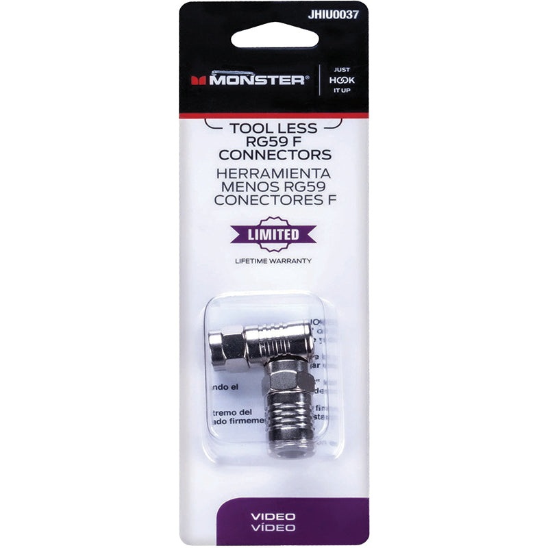 Just Hook It Up 140078-00 Tool Less Connector, Female, RG6 Quad Coaxial Cable