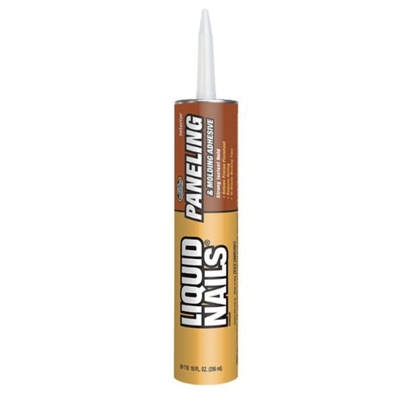 LIQUID NAILS LN-710 Low VOC Paneling and Molding Adhesive, Liquid, Tan, Mild, 24 hr Curing, 10 oz, Cartridge