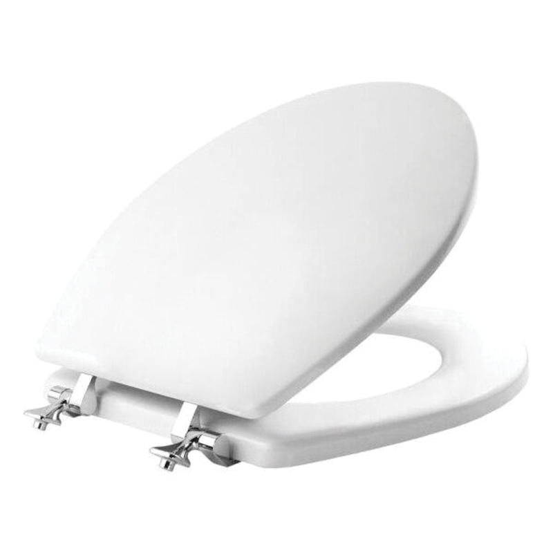 mayfair Edgewater 44CP-000 Toilet Seat, Yes, Round, Wood, White, Enameled, 2.063 in H x 14.375 in W x 16.563 in D