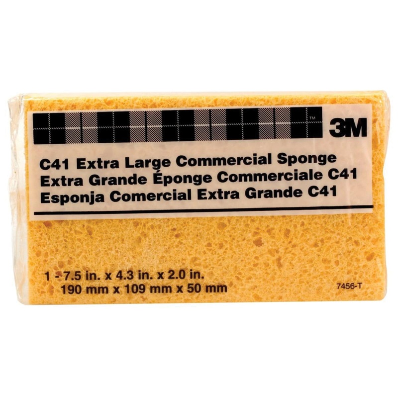 Scotch-Brite 7456-T C41 Extra Large Commercial Sponge, 7-1/2 in L, 4-3/8 in W, Yellow, Cellulose